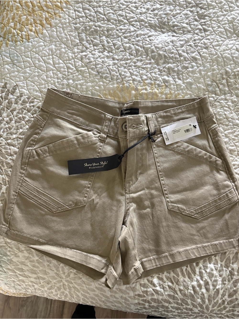 Union Bay Tan Utility High-Rise Shorts
